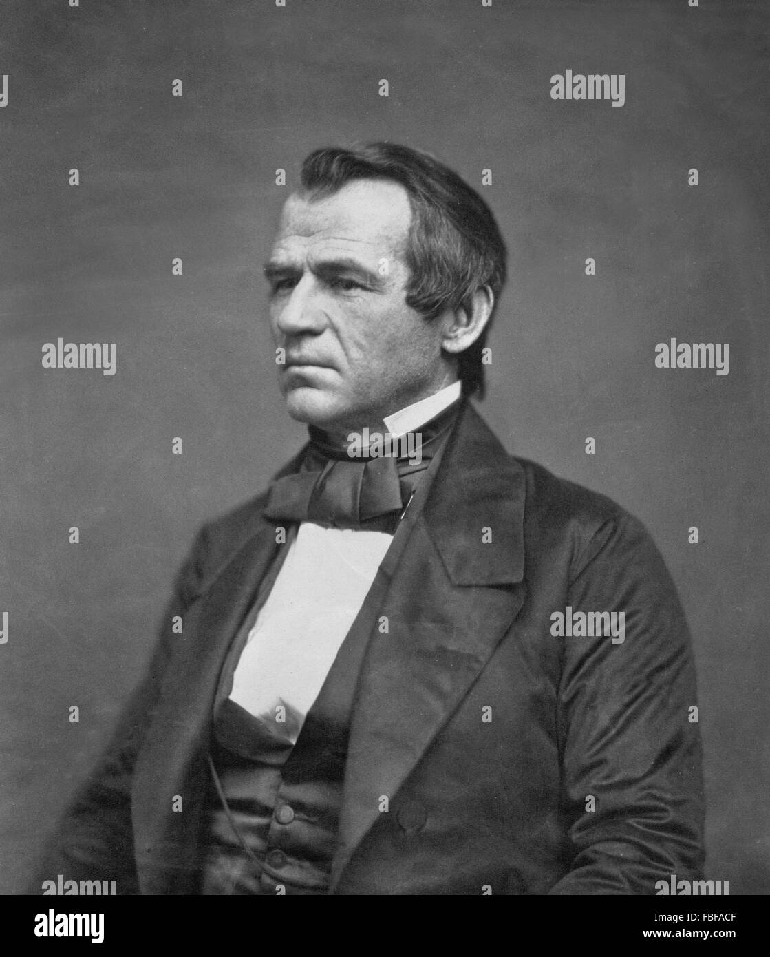 Andrew Johnson, portrait  of the 7th US President by Jesse Harrison Whitehurst, 1860 Stock Photo