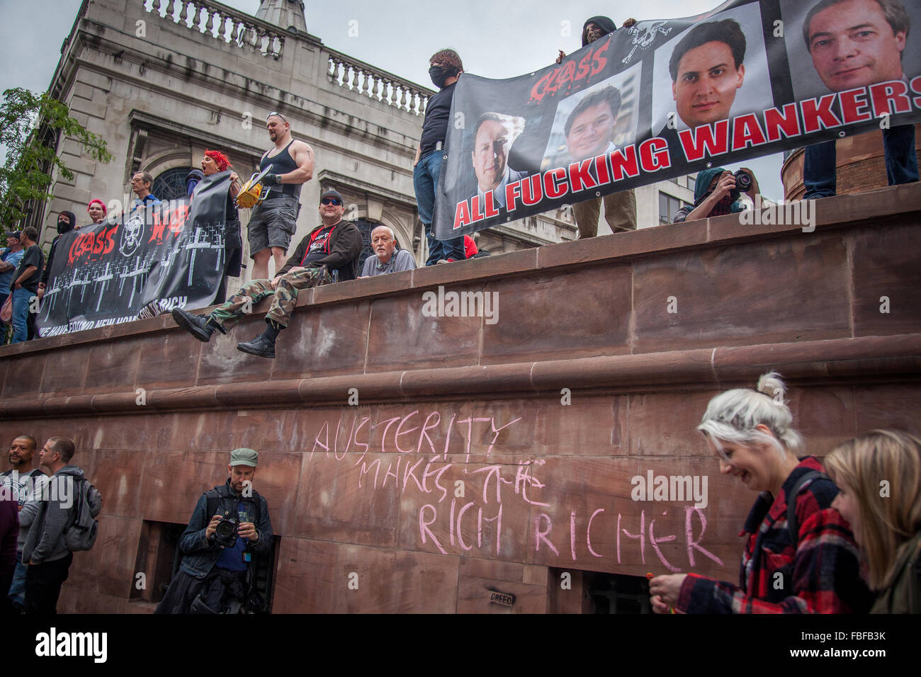 Anarchist Anti-Austerity Protesters June 2015 London, UK Stock Photo