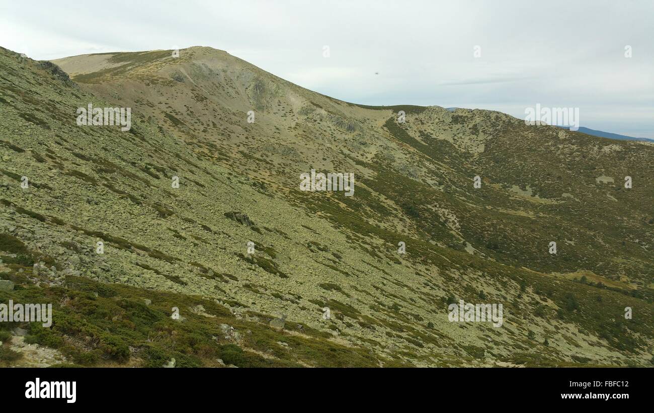 Low Angle View Of Mountain At Sierra De Guadarrama Stock Photo
