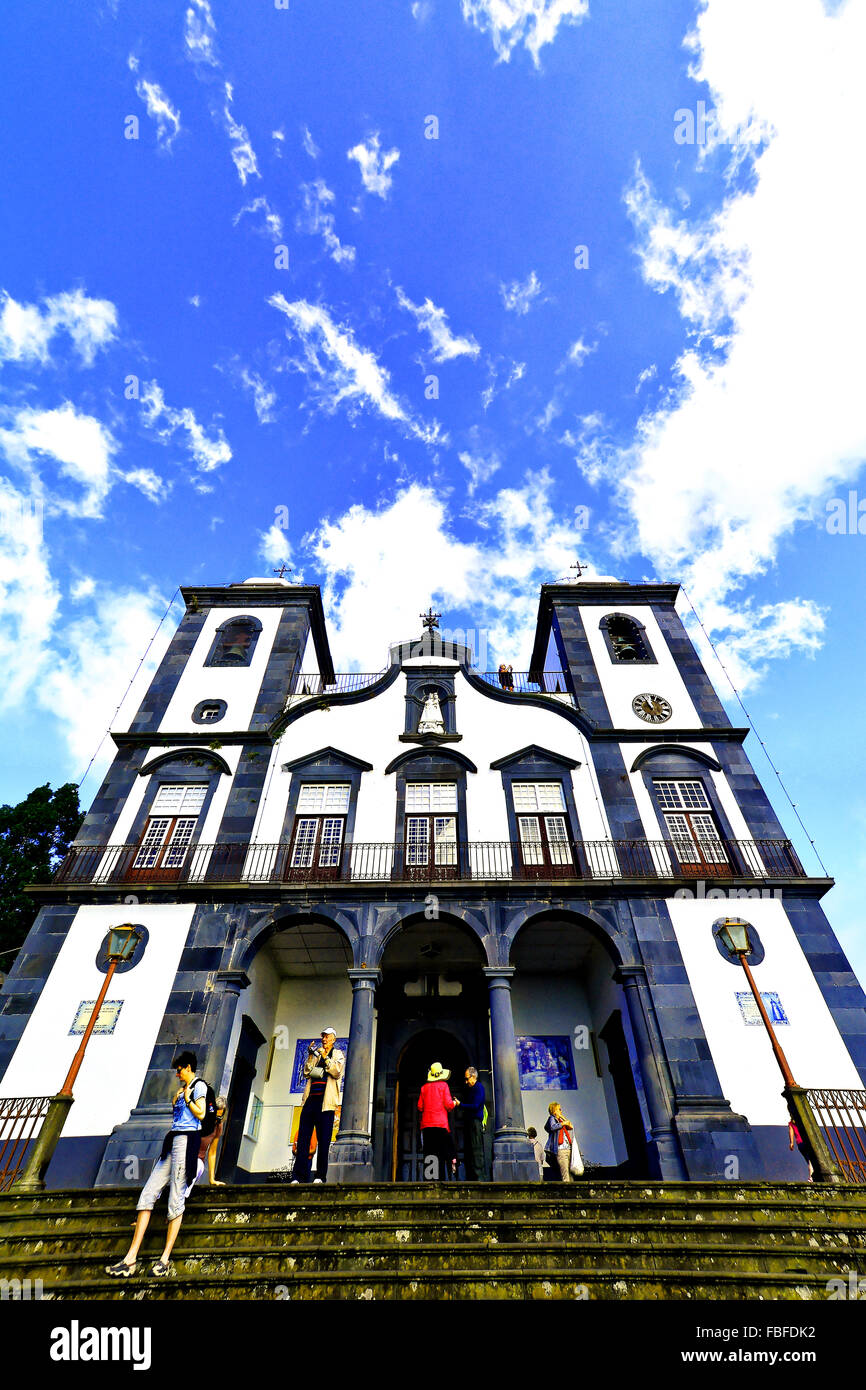 Madeira Funchal Church of the Monte blue sky Stock Photo - Alamy