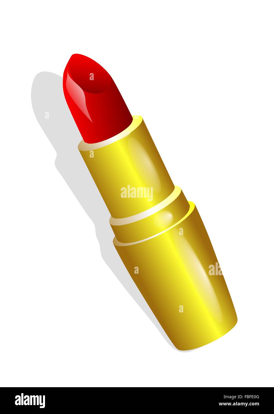 lipstick in gold tube isolated on a white background Stock Vector Image