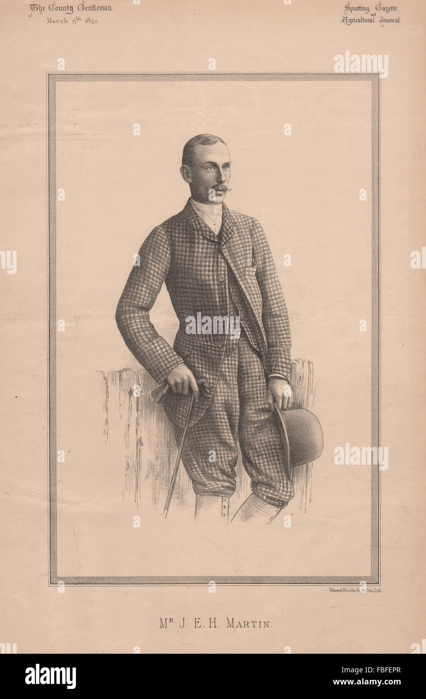 Mr. J.E.H. Martin, antique print 1892 Stock Photo