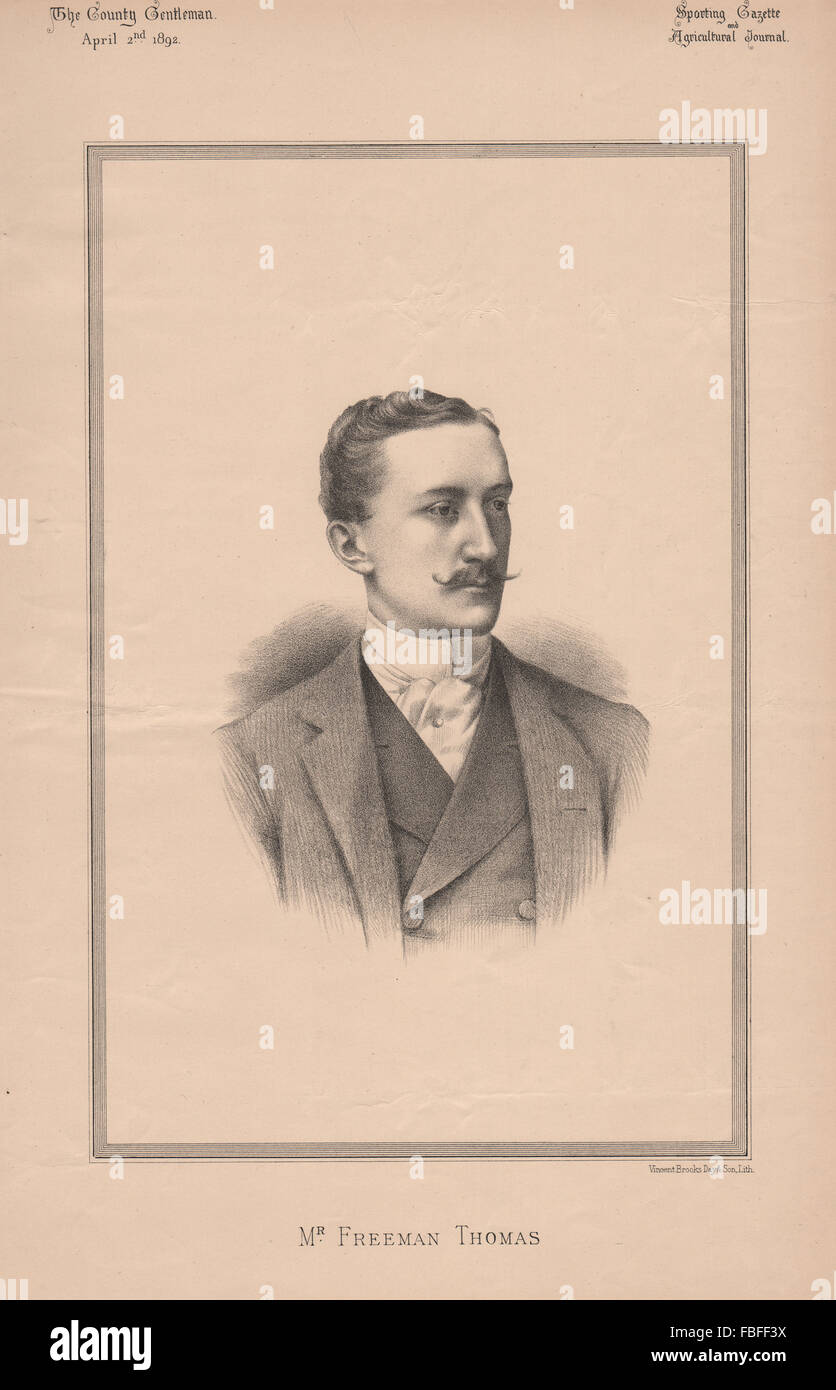 Mr. Freeman Thomas, antique print 1892 Stock Photo