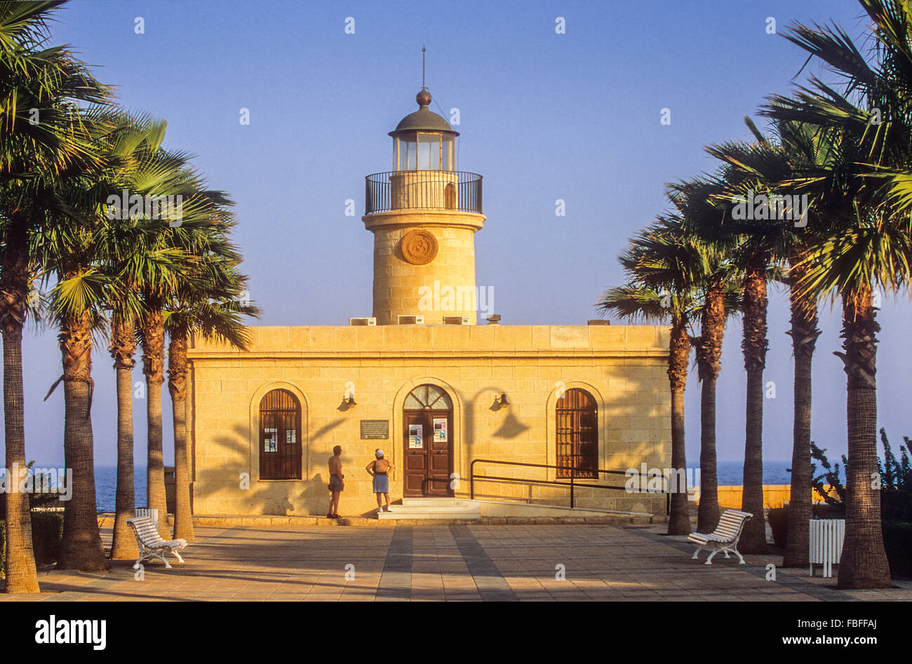 Lighthouse,Roquetas de Mar.Almeria province, Andalucia, Spain. Stock Photo