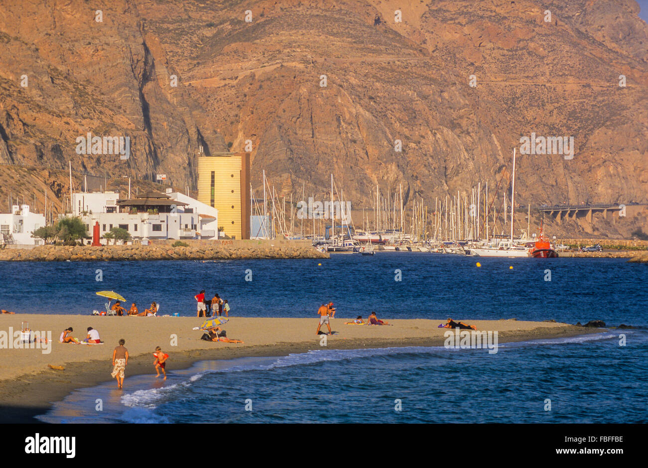 Aguadulce beach, Aguadulce, Roquetas de Mar.Almeria province, Andalucia, Spain. Stock Photo