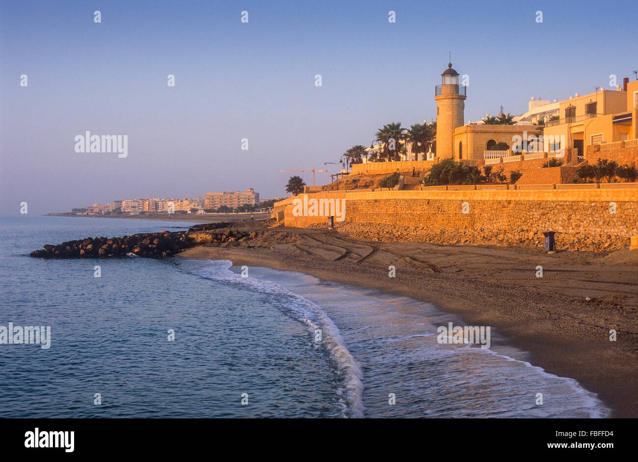 Bajadilla beach, Roquetas de Mar.Almeria province, Andalucia, Spain. Stock Photo