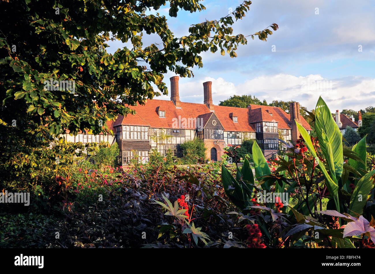 The Manor House laboratory building, RHS Wisley Gardens, Woking, Surrey, England, UK.  RHS Garden Wisley in summer. Stock Photo