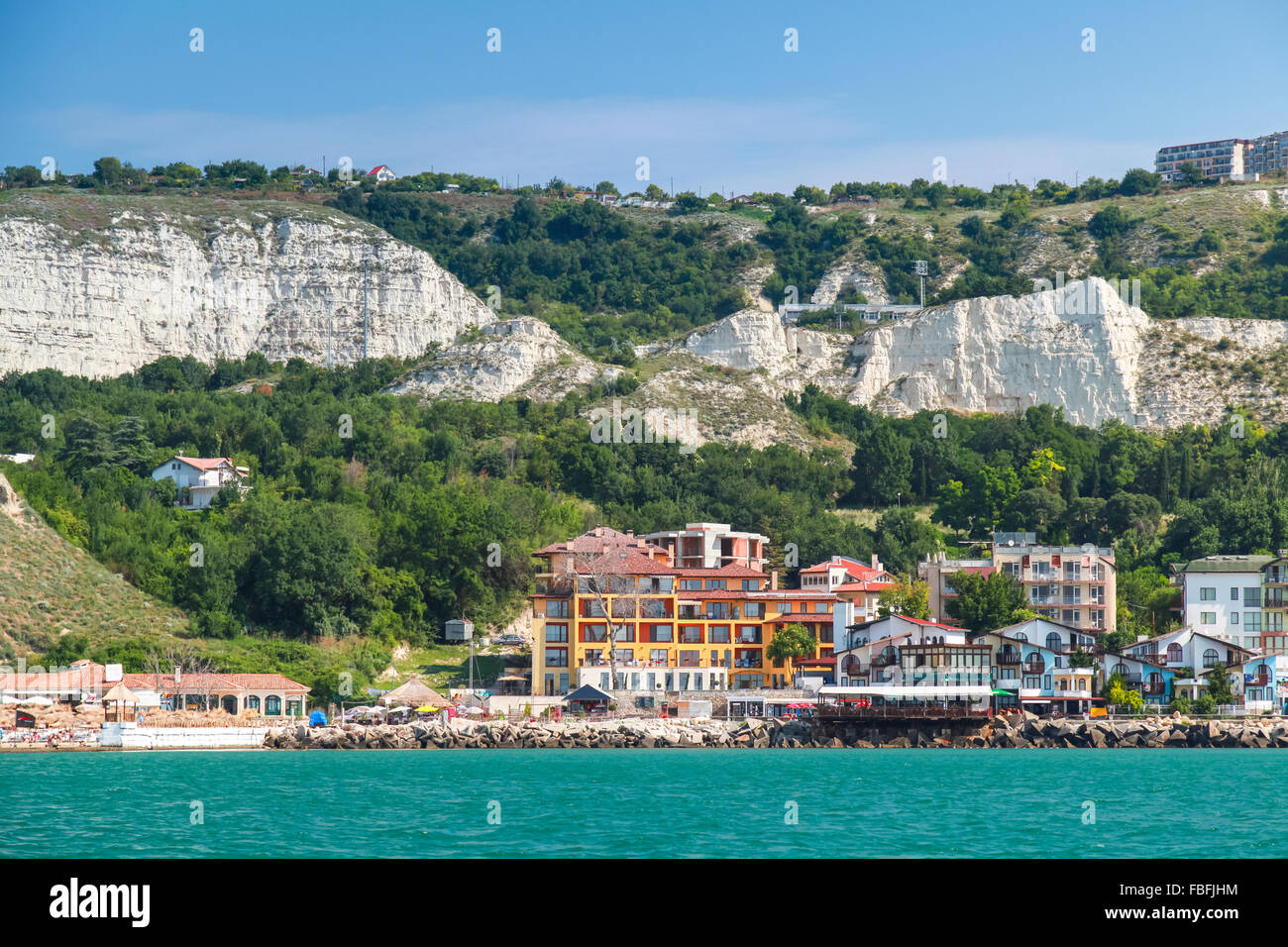 Summer cityscape of Balchik town, Black Sea coast, Varna region ...