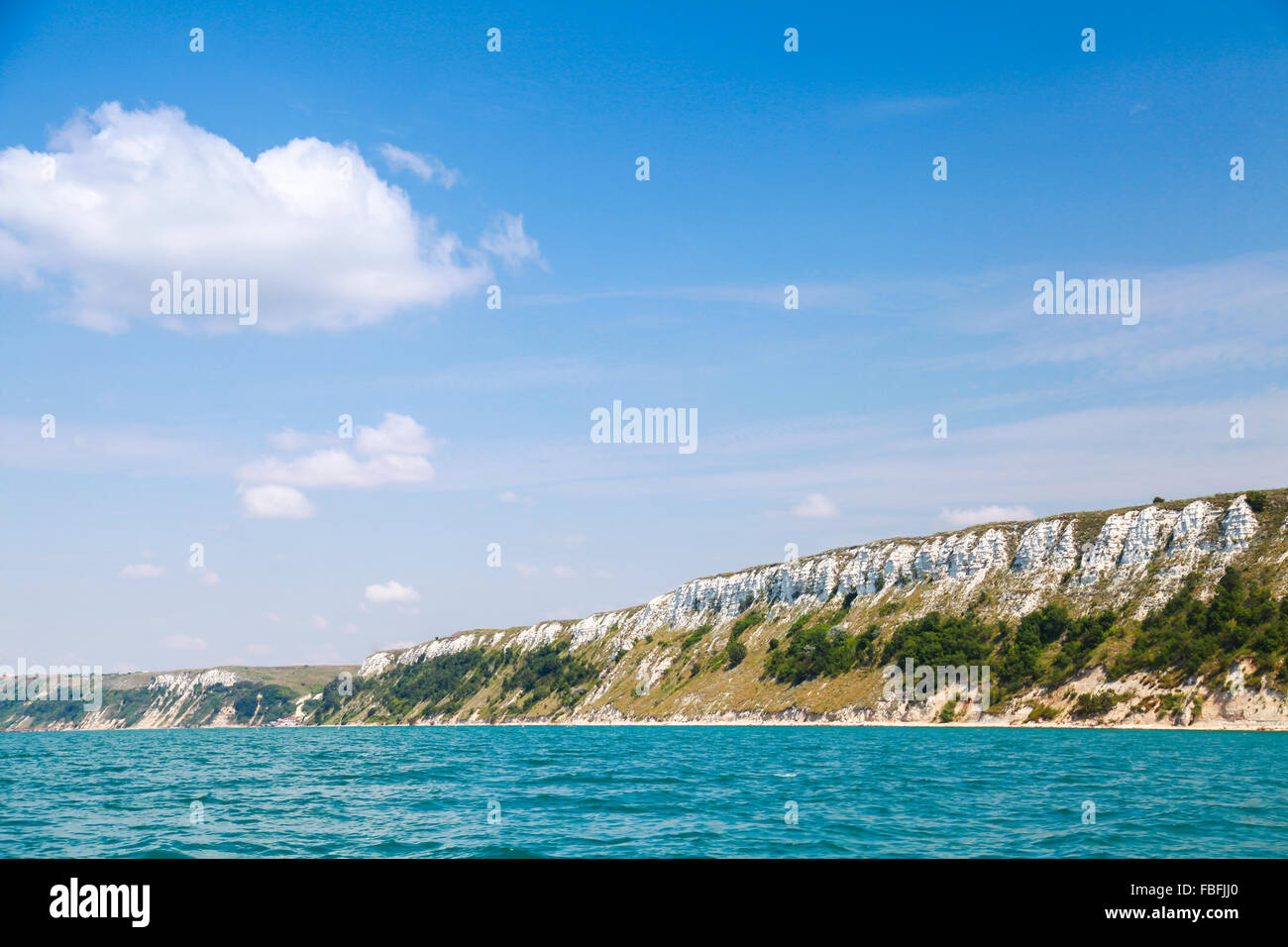 Bulgaria, Black Sea. Coastal landscape with white cliffs near Balchik resort town Stock Photo