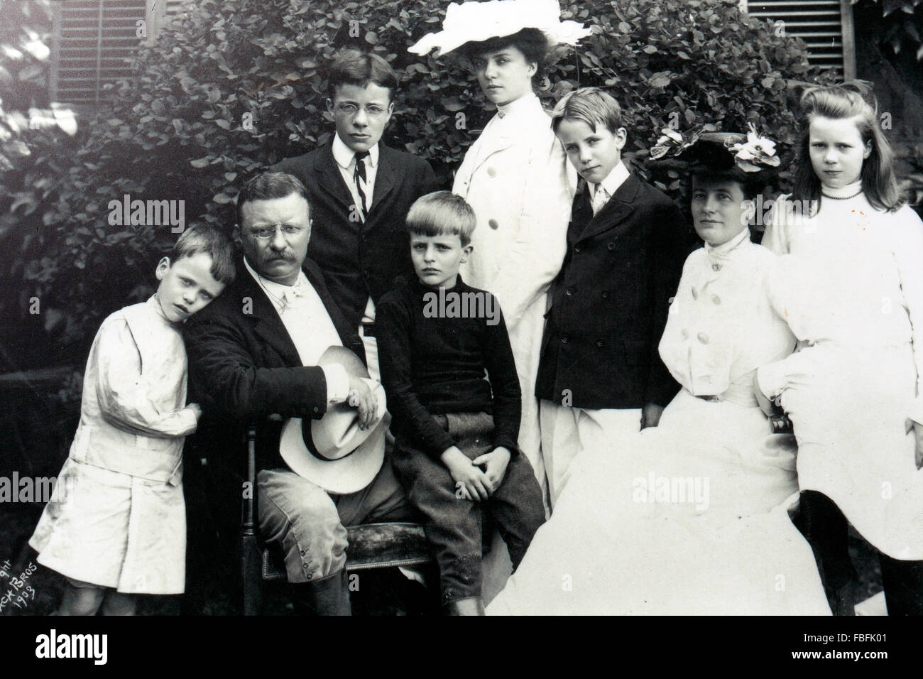 Portrait of Theodre Roosevelt family at Sagamore Hill home Oyster Bay Long Island New York Stock Photo