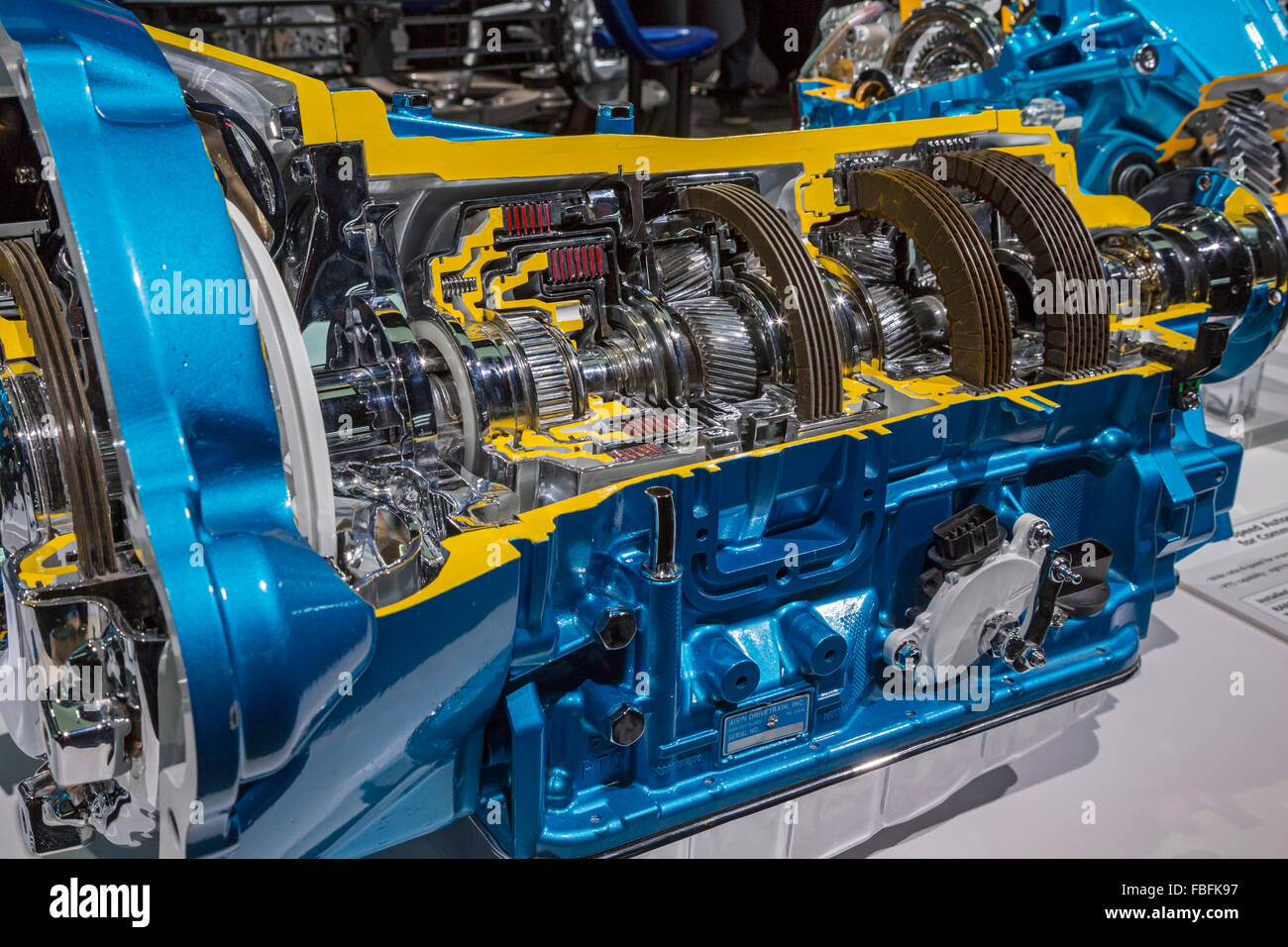 Detroit, Michigan - The Aisin Group's six-speed automatic transmission for  trucks Stock Photo - Alamy