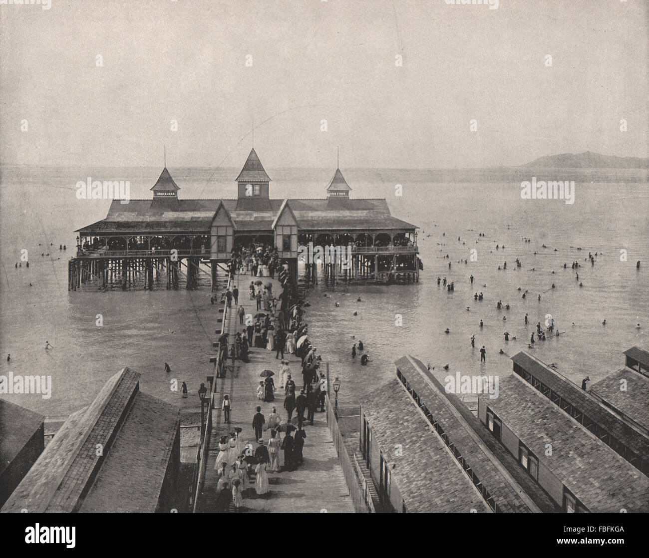 Garfield Beach, Great Salt Lake, Utah, antique print 1895 Stock Photo