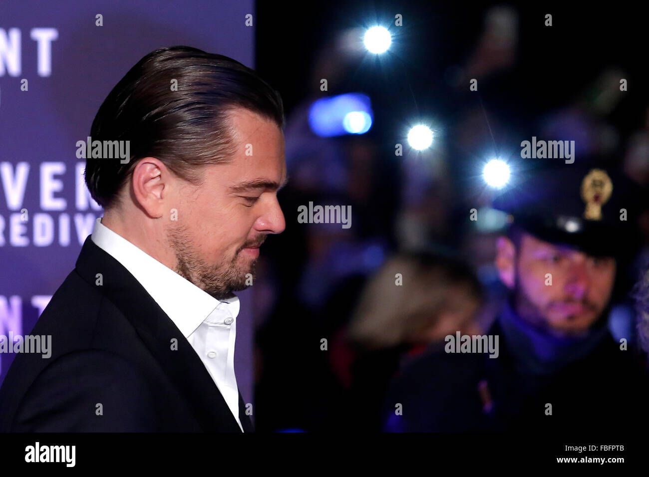 Rome, Italy. 15th Jan, 2016. Leonardo Di Caprio, Casa del Cinema. Redivivo Anteprima. Revenant Red Carpet Premiere. Credit:  Insidefoto/Alamy Live News Stock Photo
