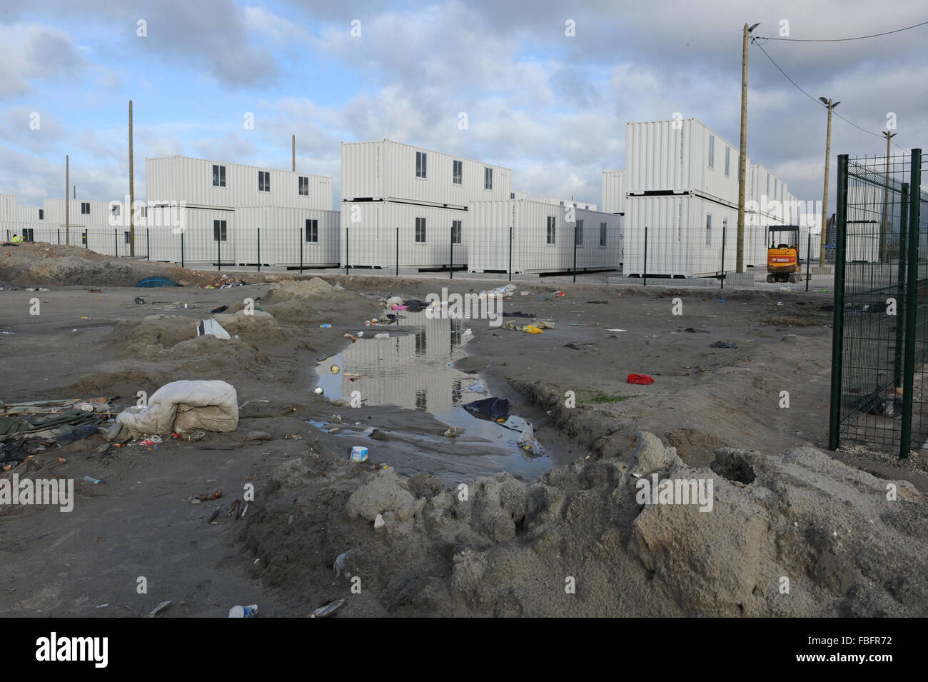 The Jungle, Calais, France. Friday January 15th 2016. New government built container