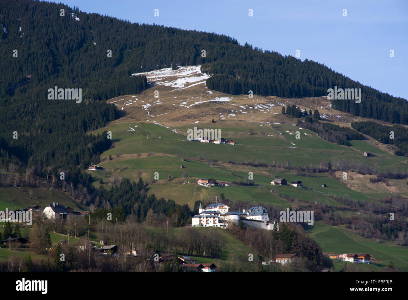 Mittersill Palace, located in the Pinzgau district, Austria, photo taken in spring time. Stock Photo