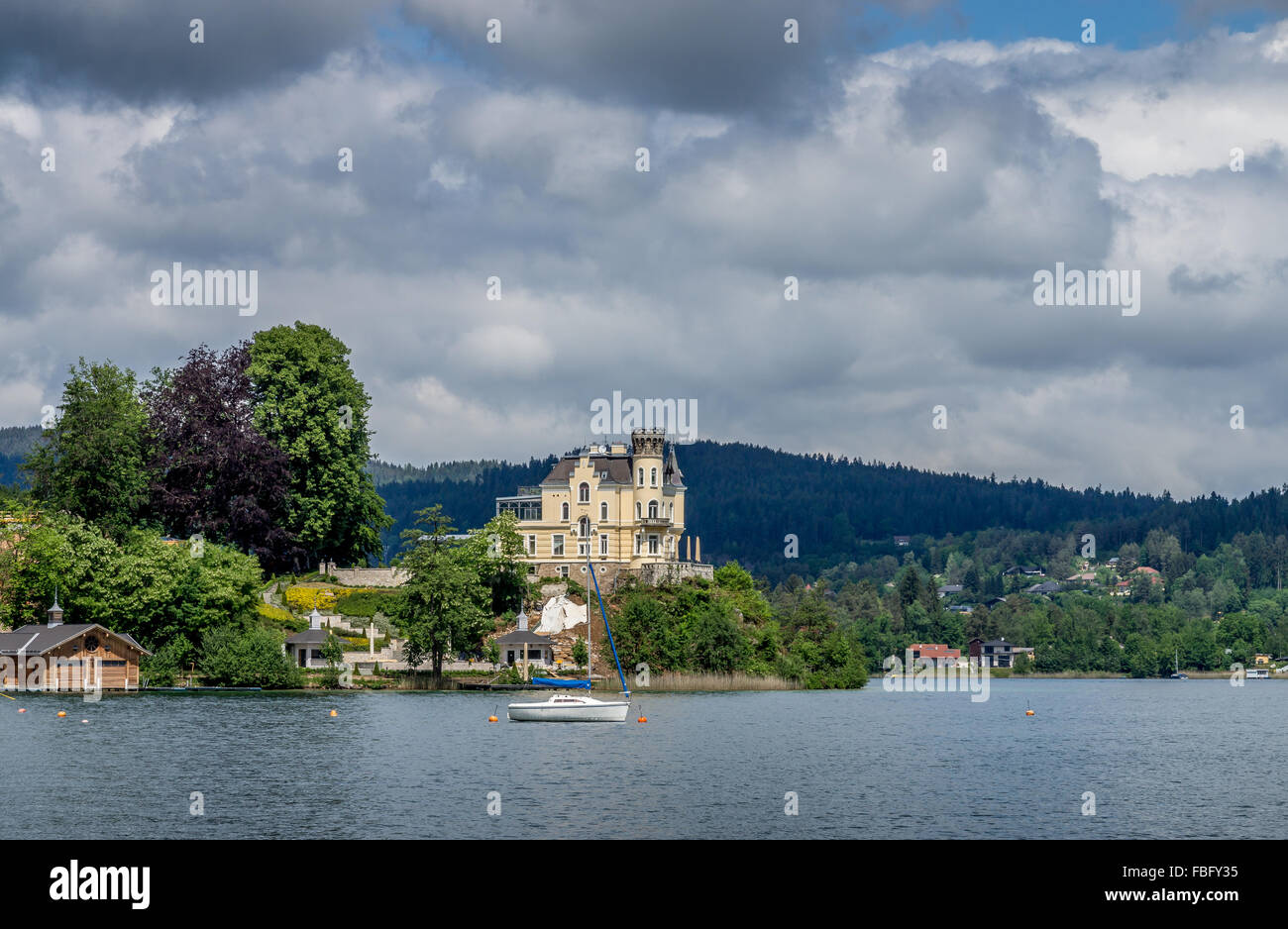 Reifnitz, a village in Carinthia, Austria, located at the Lake Woerther. Stock Photo