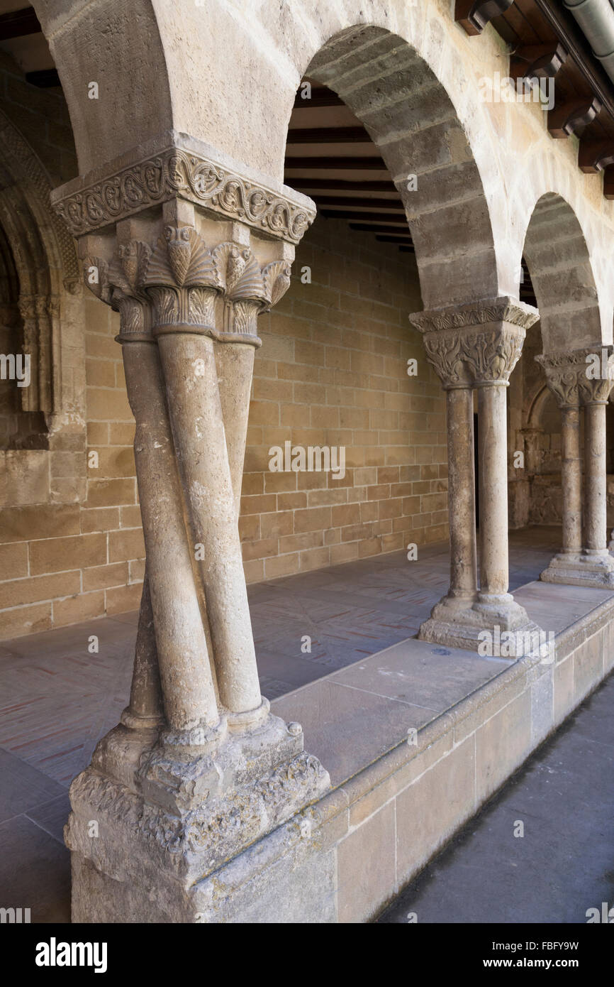 Twisted column in the cloister of the Church of San Pedro de la Rúa in