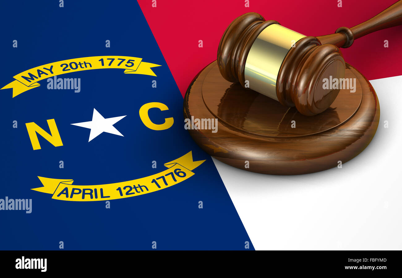 North Carolina US state law, code, legal system and justice concept