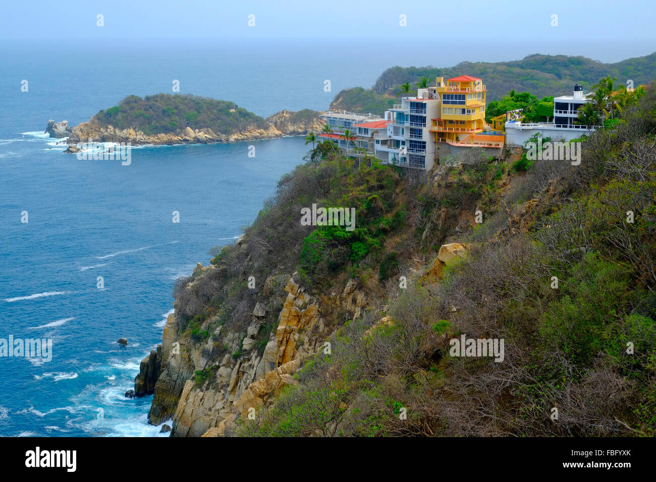 View from Los Flamingos Hotel Acapulco Mexico Pacific Ocean Stock Photo