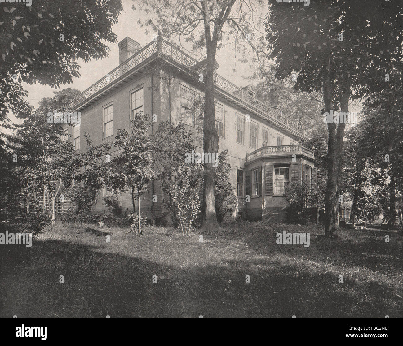 Schuyler Mansion, Albany, New York, antique print 1895 Stock Photo Alamy