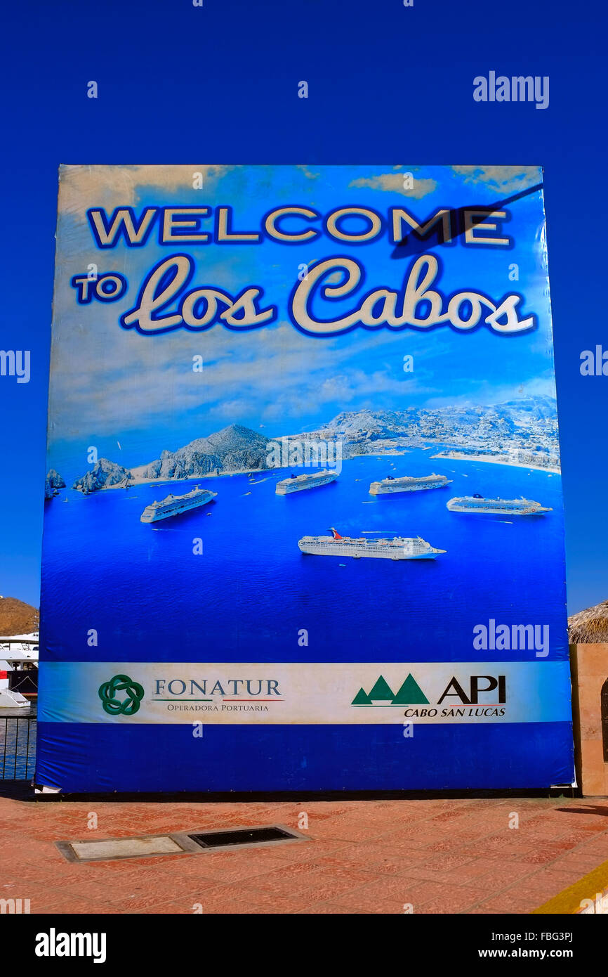 Welcome To Cabo San Lucas Mexico Pacific Ocean Stock Photo Alamy