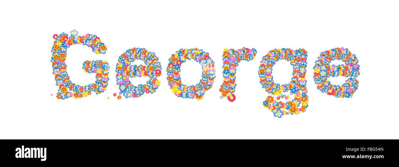 Male name filled with flowers separated with white Stock Photo Alamy