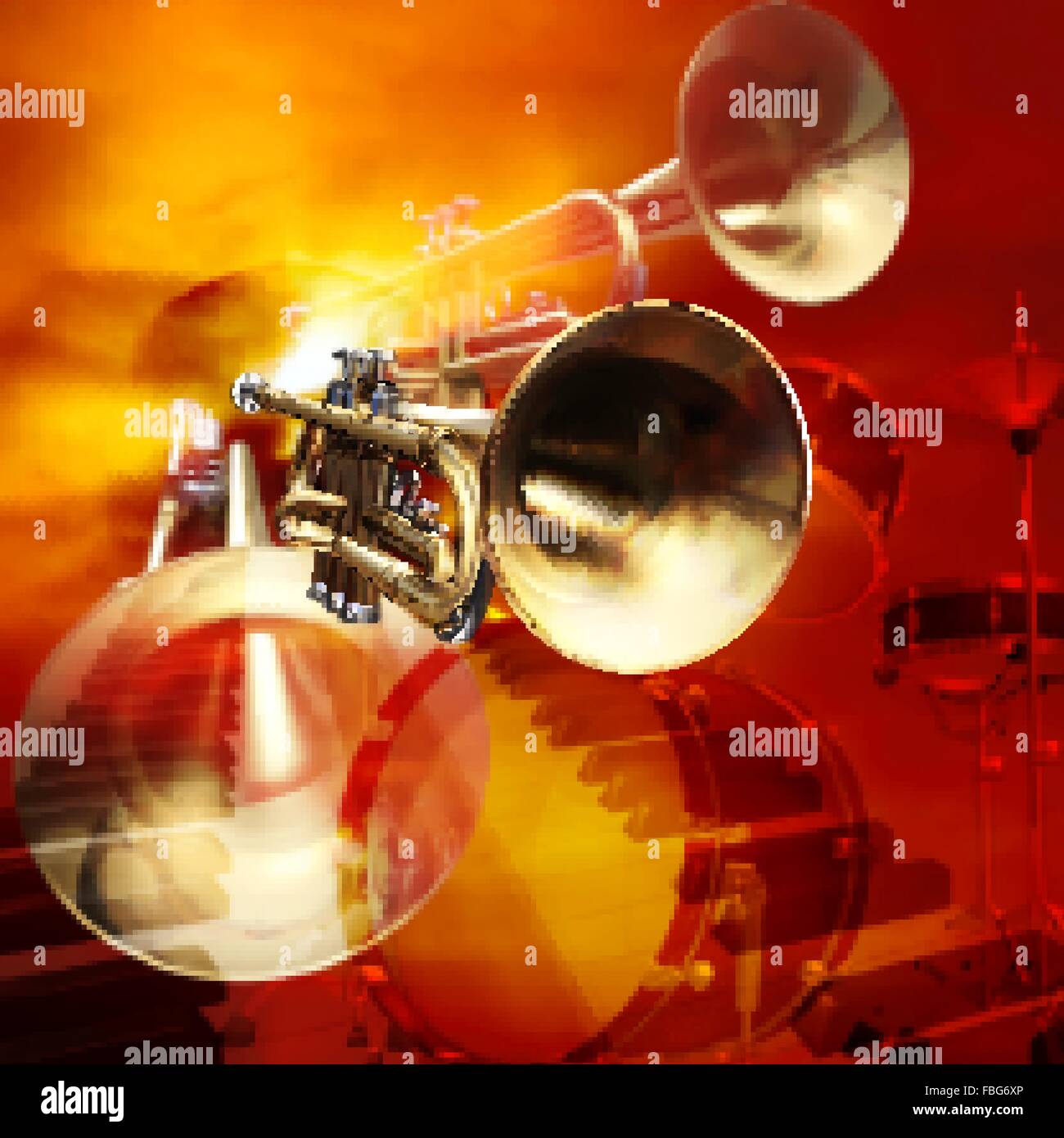 Trumpets and drums Stock Vector Images Alamy