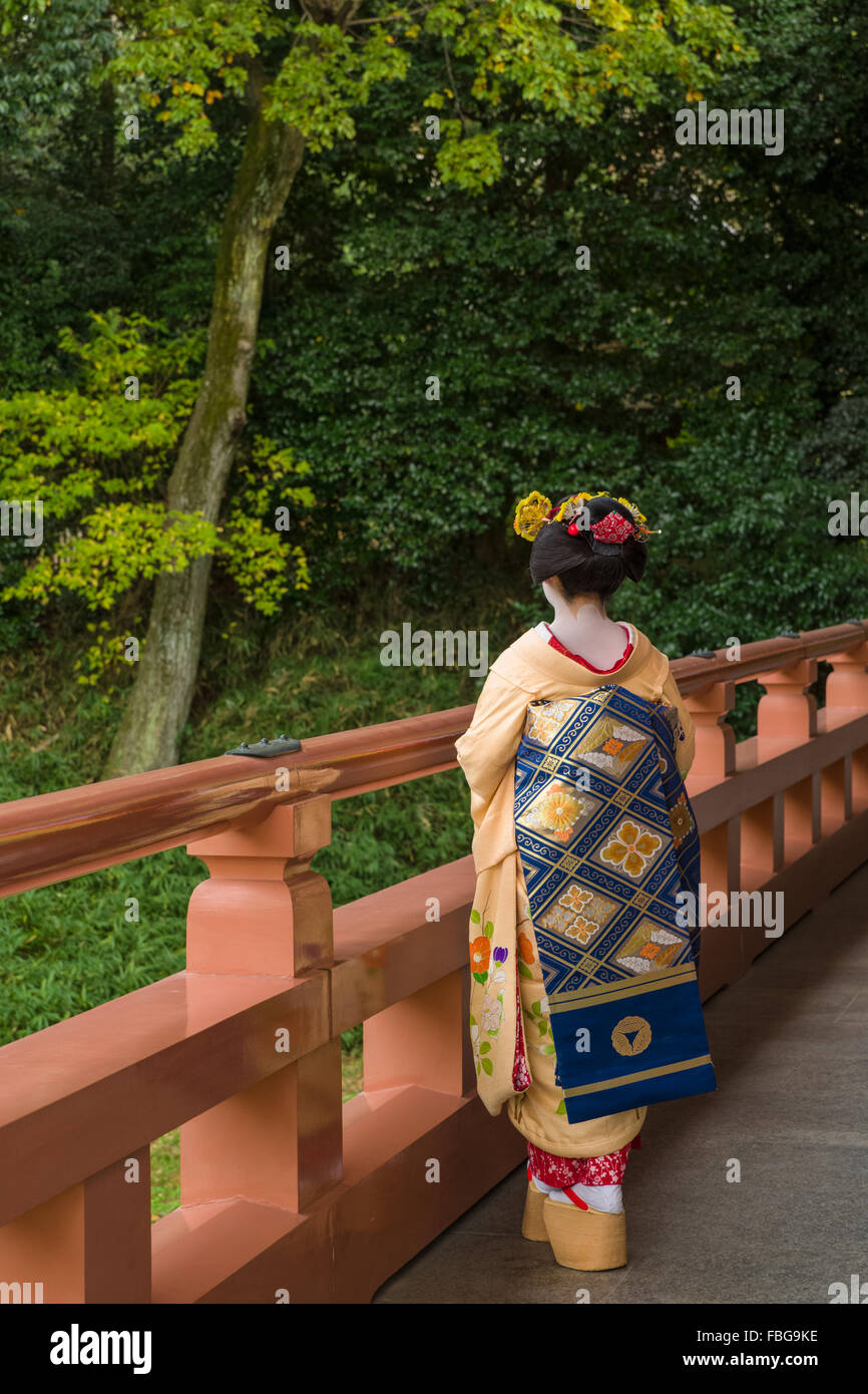 Maiko (an apprentice geiko) in Kyoto, Japan Stock Photo