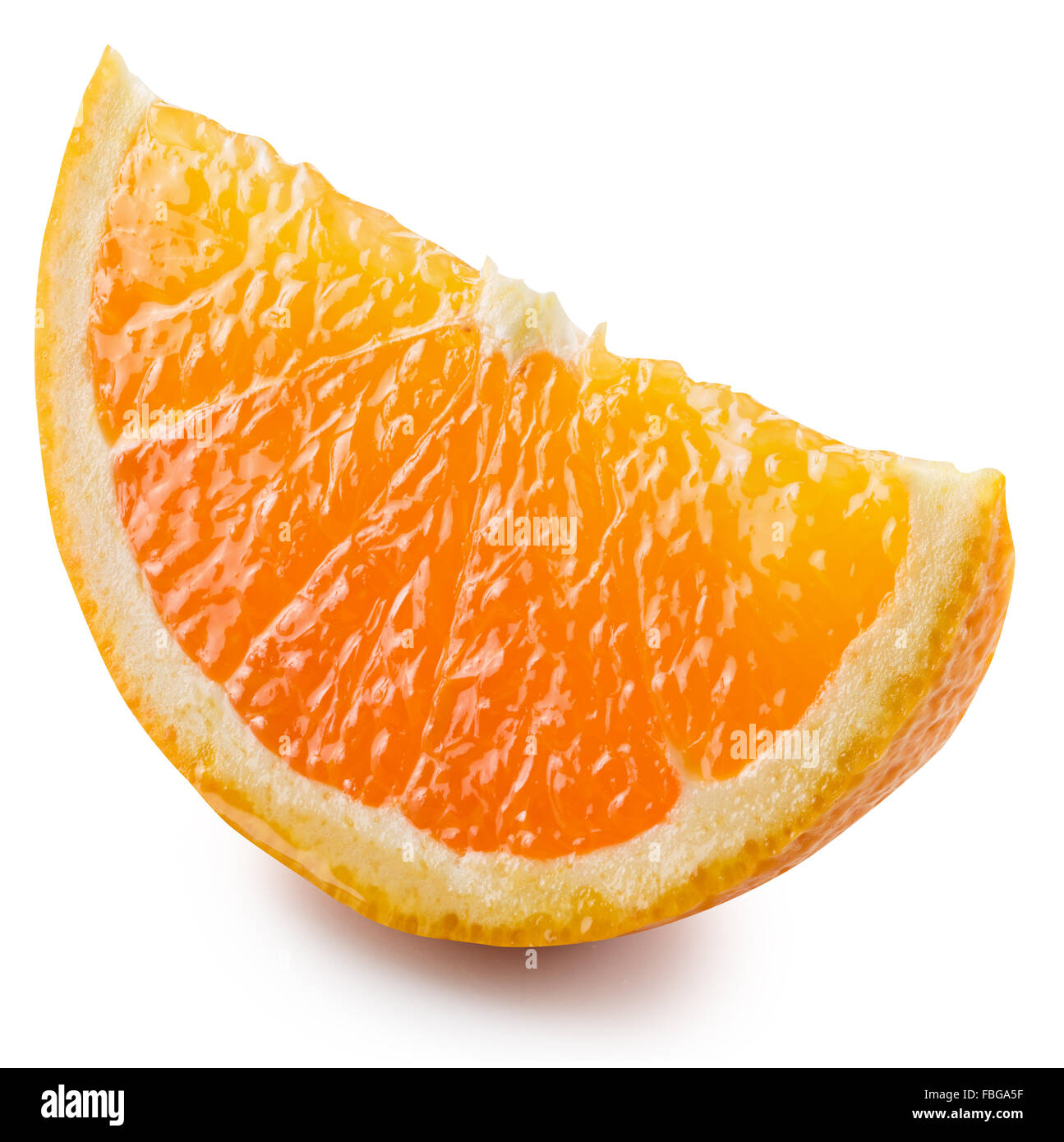 Segment of an orange fruit. File contains clipping paths. Stock Photo