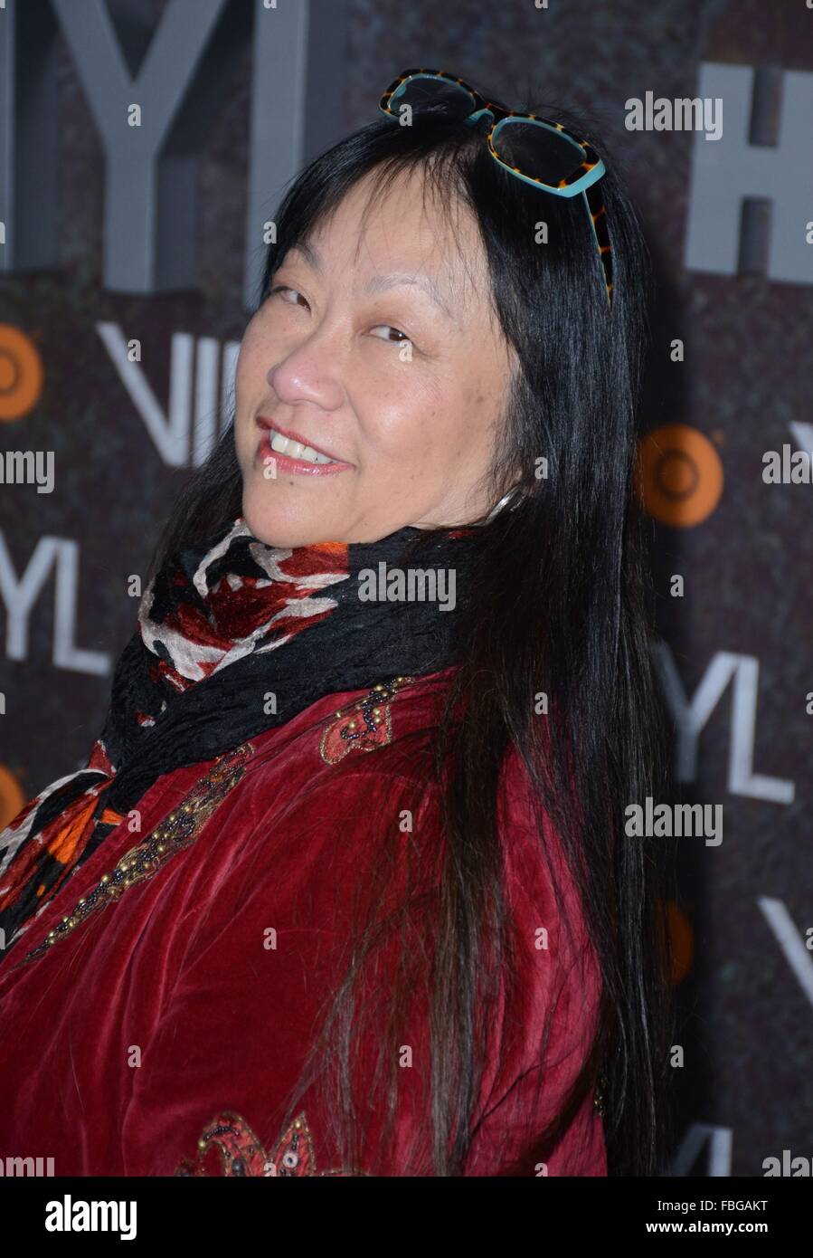 New York, NY, USA. 15th Jan, 2016. May Pang at arrivals for VINYL Premiere on HBO, Ziegfeld Theatre, New York, NY January 15, 2016. Credit:  Derek Storm/Everett Collection/Alamy Live News Stock Photo