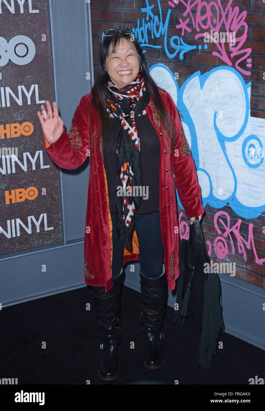 New York, NY, USA. 15th Jan, 2016. May Pang at arrivals for VINYL Premiere on HBO, Ziegfeld Theatre, New York, NY January 15, 2016. Credit:  Derek Storm/Everett Collection/Alamy Live News Stock Photo