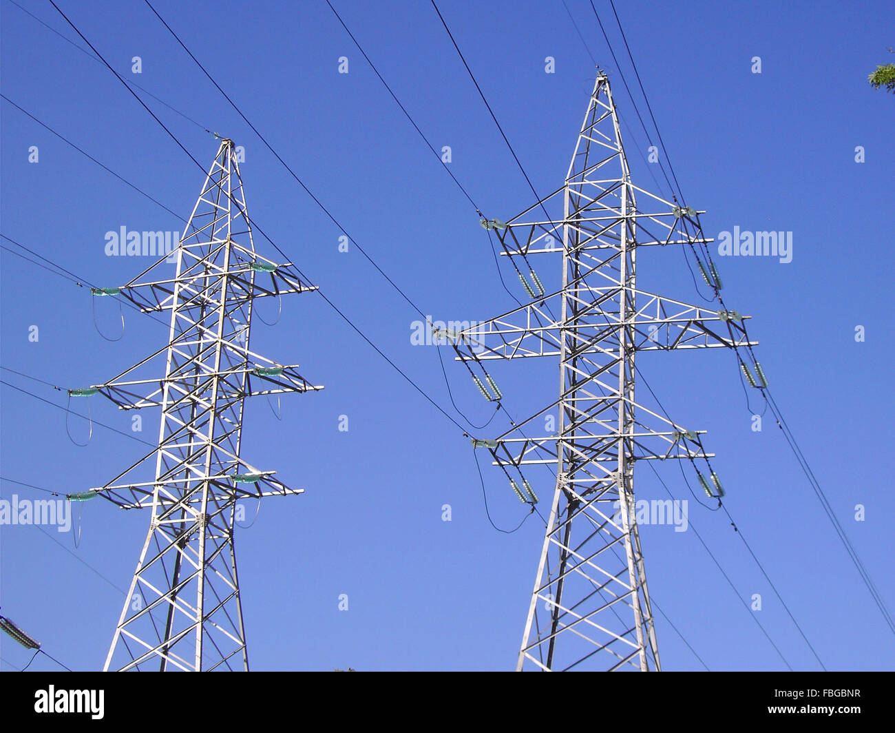 transmission equipment on blue sky Stock Photo Alamy
