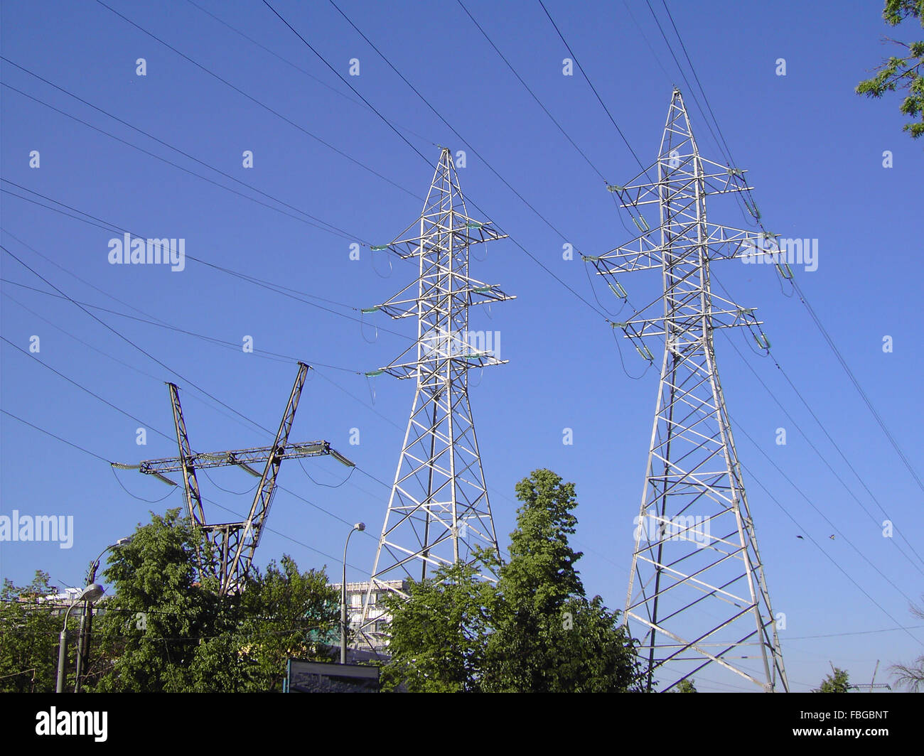 transmission equipment on blue sky Stock Photo Alamy
