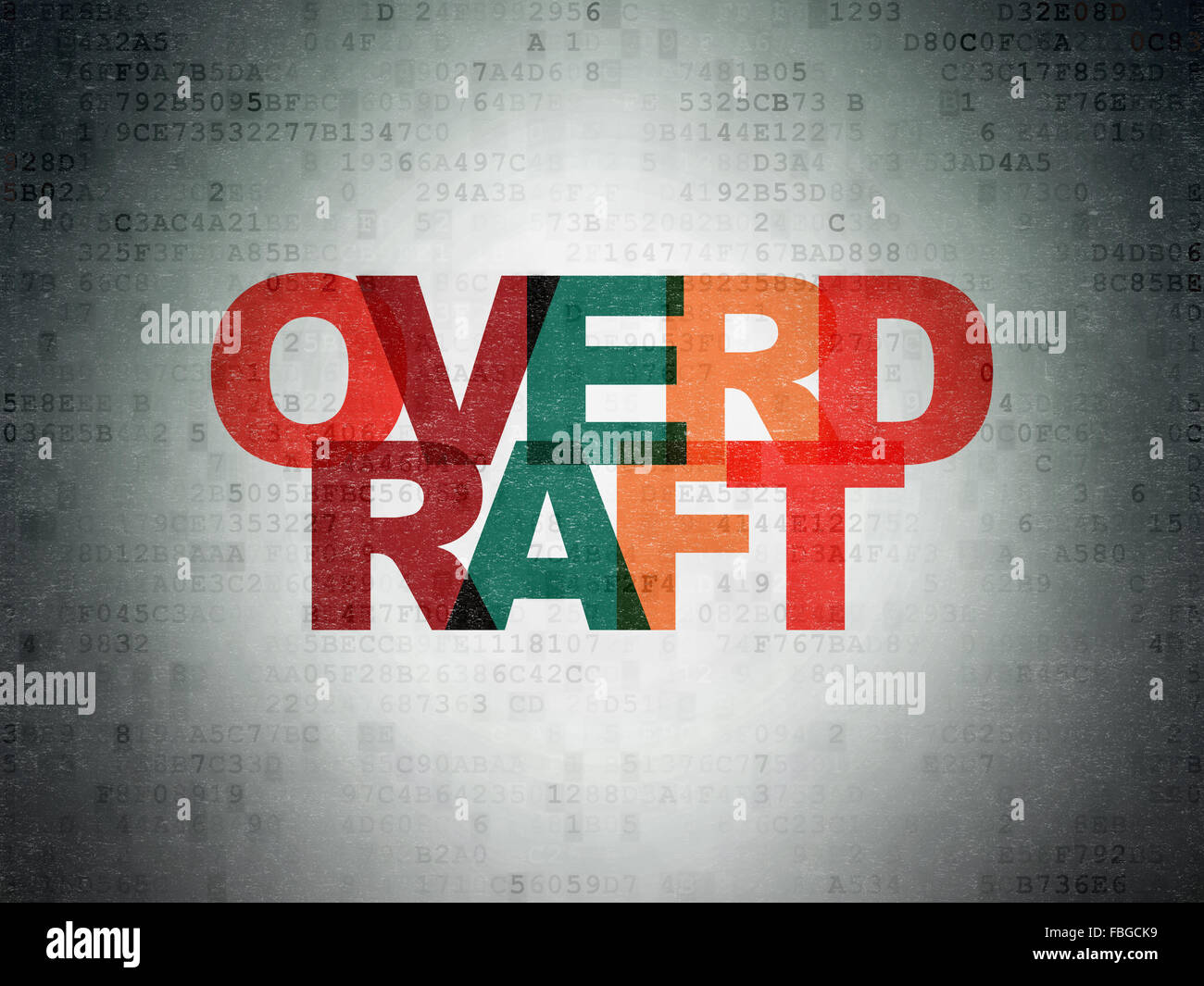 Finance concept: Overdraft on Digital Paper background Stock Photo - Alamy