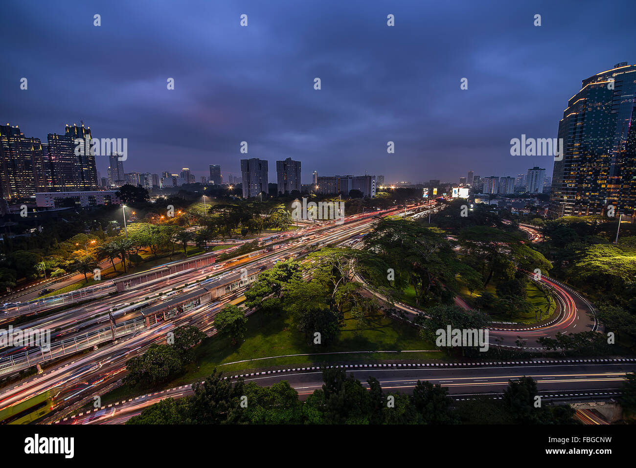 Jakarta city panorama Stock Photo