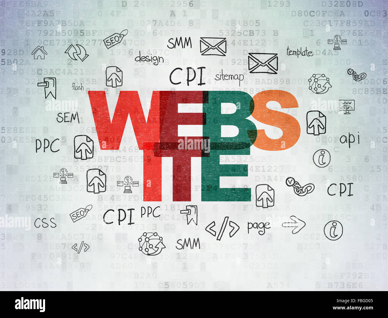 Web design concept: Website on Digital Paper background Stock Photo - Alamy