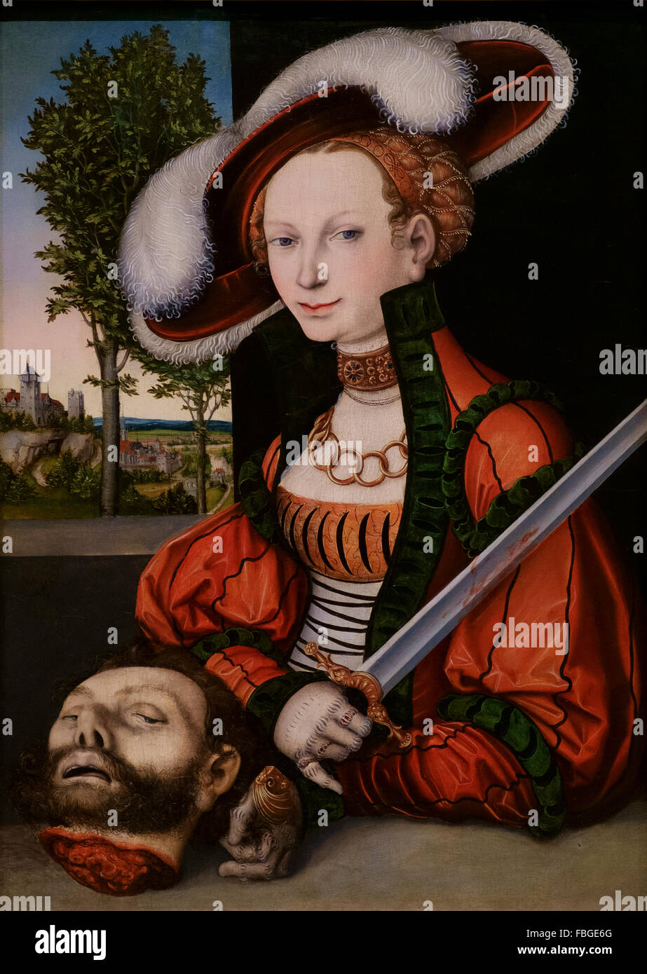 judith with the head of holofernes by Lucas cranach at the burrell collection, Glasgow Stock Photo