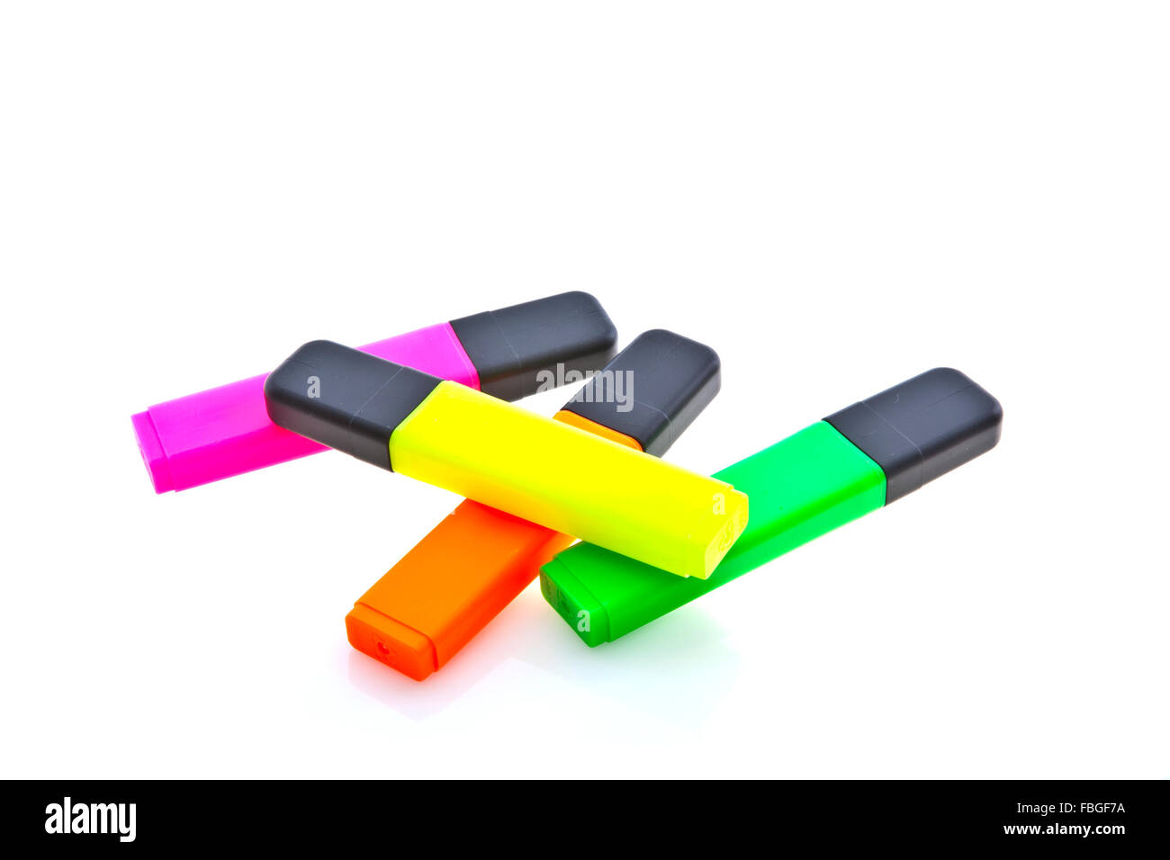 Highlighter marker pens, isolated on white Stock Photo Alamy