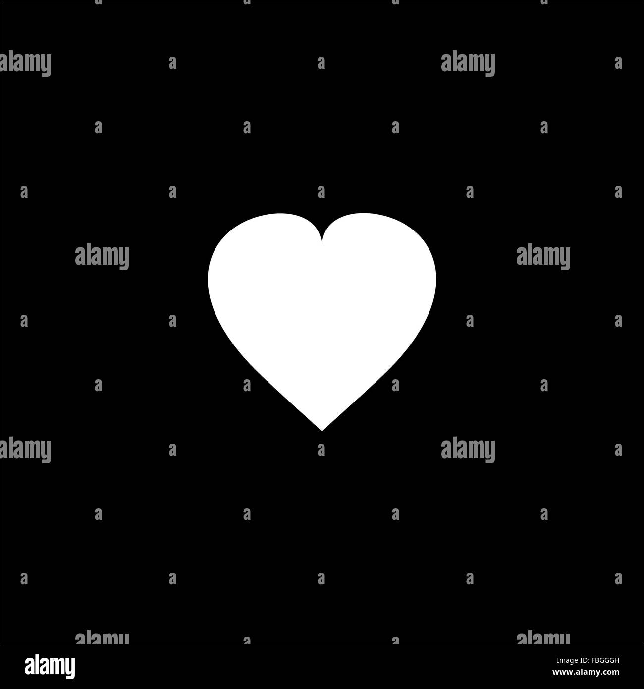 White Love Heart Over Deep Glossy Black Background Stock Photo Alamy