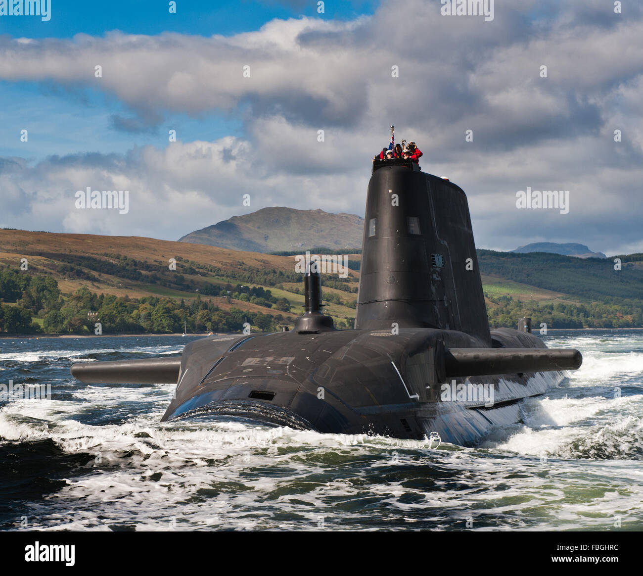 The nuclear hunter killer submarine HMS Astute of the Royal Navy Stock Photo
