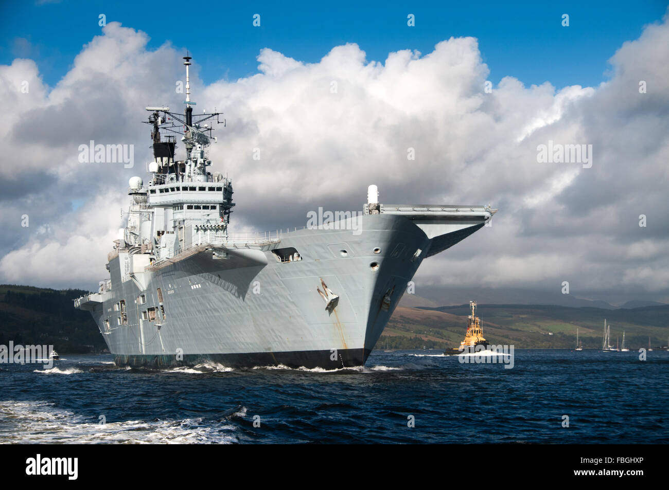 HMS Ark Royal Royal Navy aircraft carrier axed in the  2010 defence review. She is seen here weeks before the announcement. Stock Photo