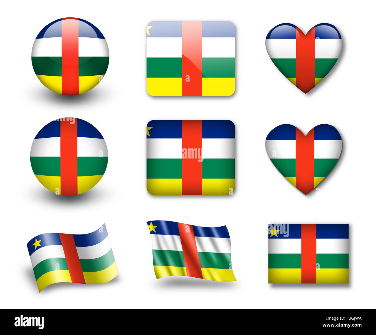 The Central African Republic flag Stock Photo - Alamy