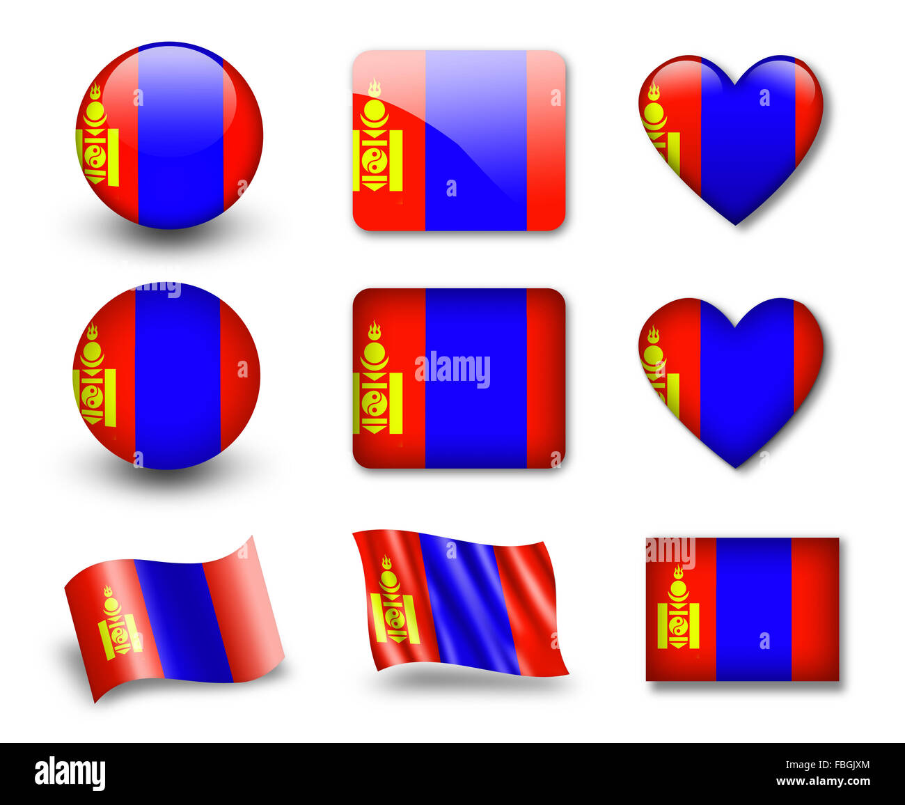 The Mongolian flag Stock Photo Alamy