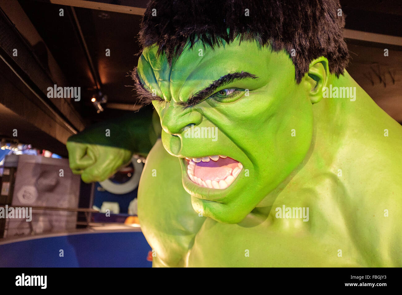The Incredible Hulk Waxwork in Madam Tussauds, London Stock Photo