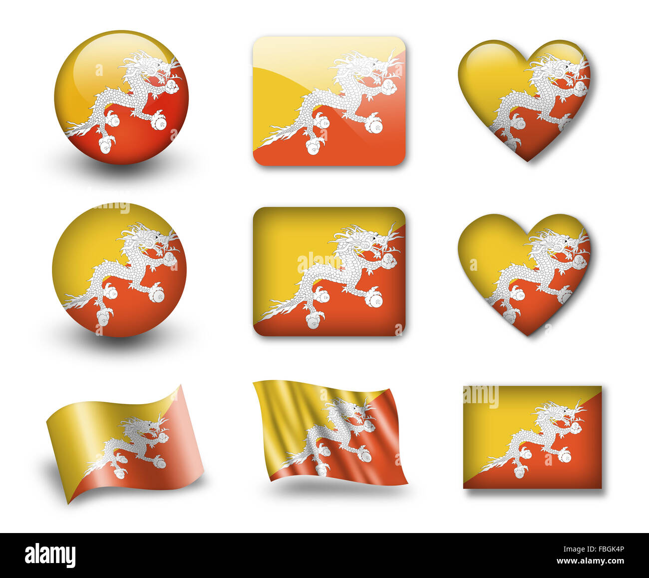 The Bhutanese flag Stock Photo Alamy