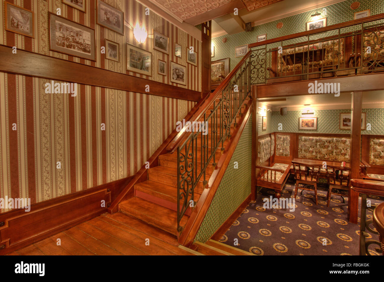 Irish pub. interior with artificial light Stock Photo Alamy