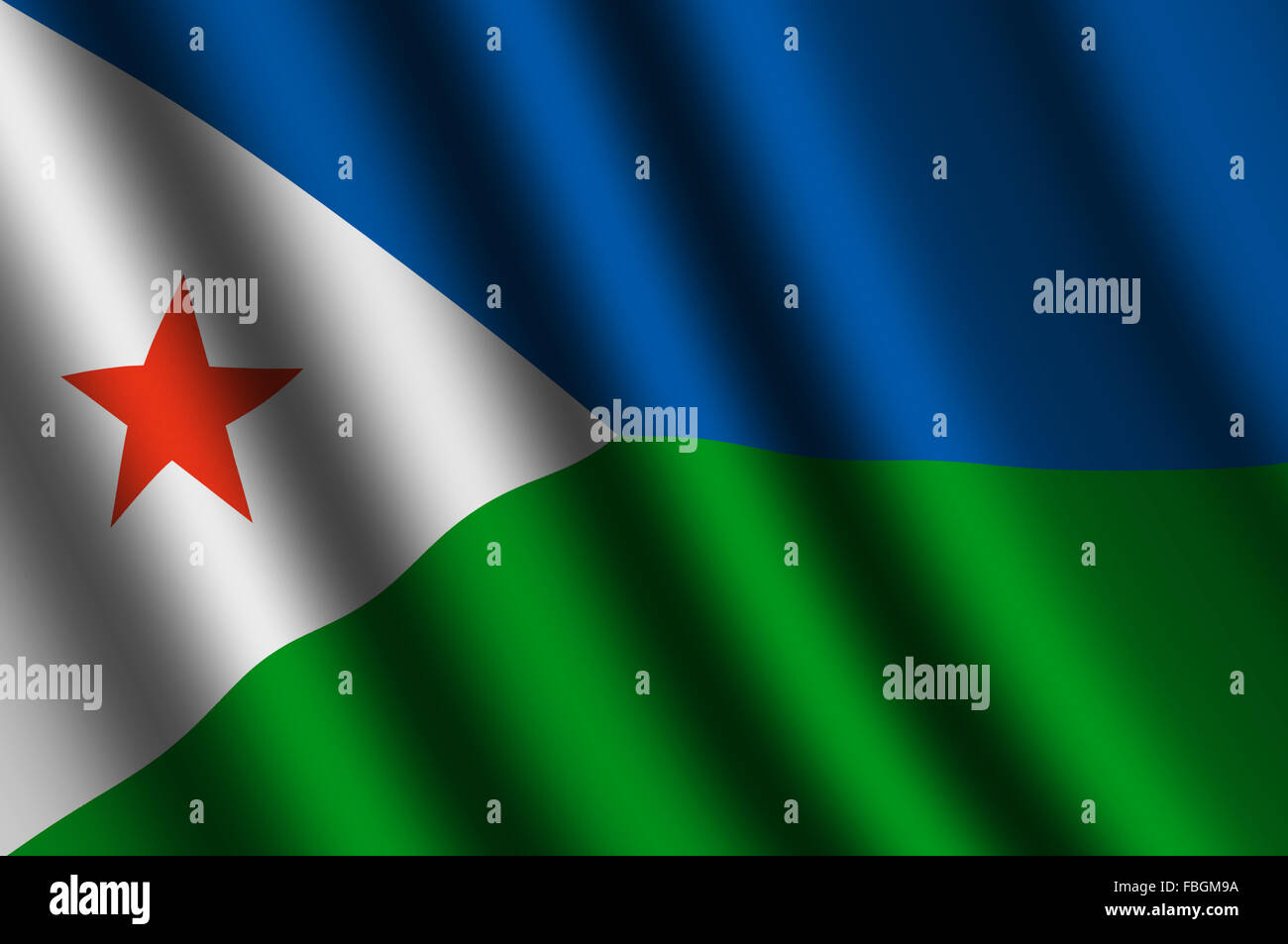 The Djibouti flag Stock Photo