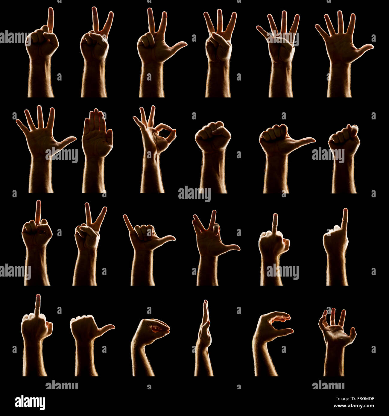 Set of gestures Stock Photo