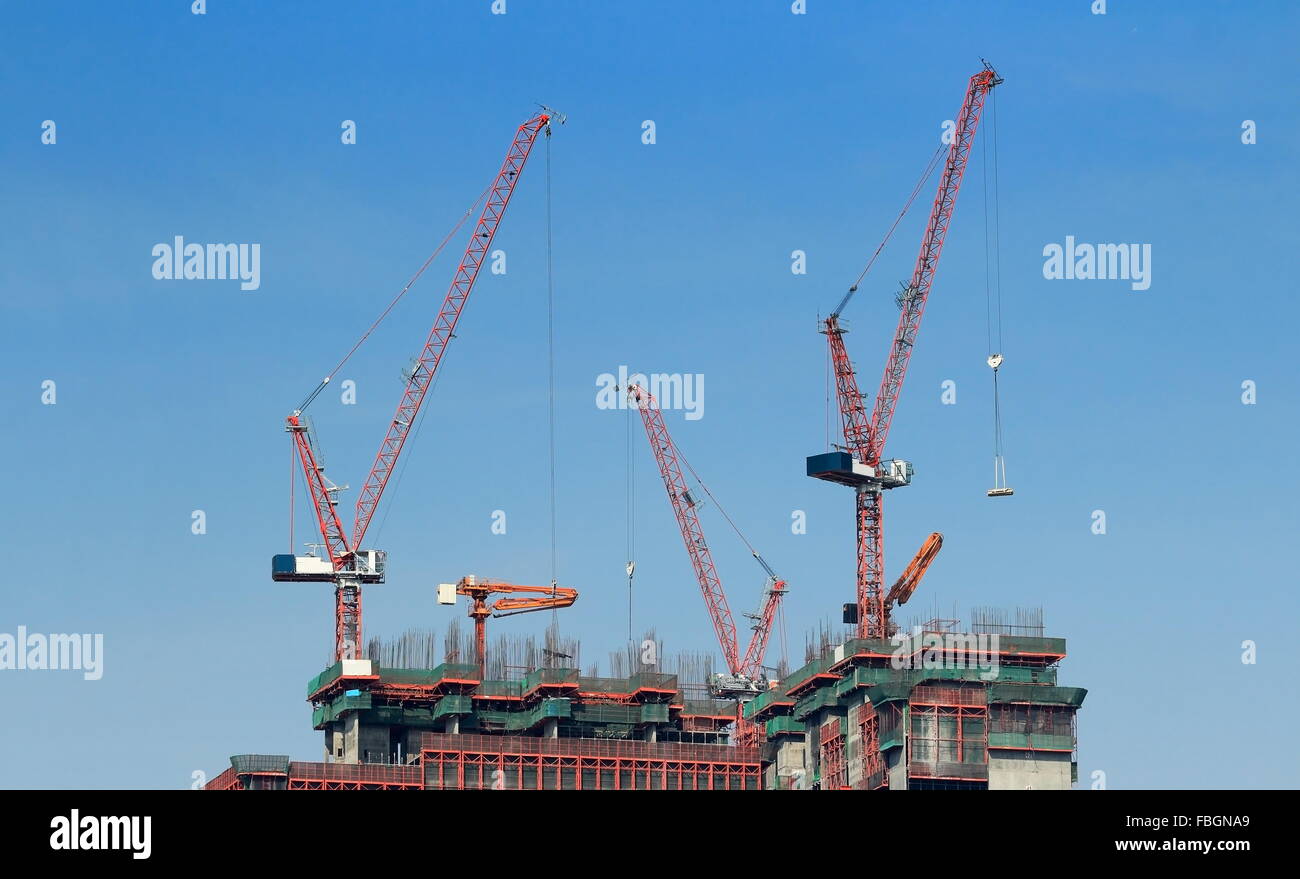 tower crane on building Stock Photo