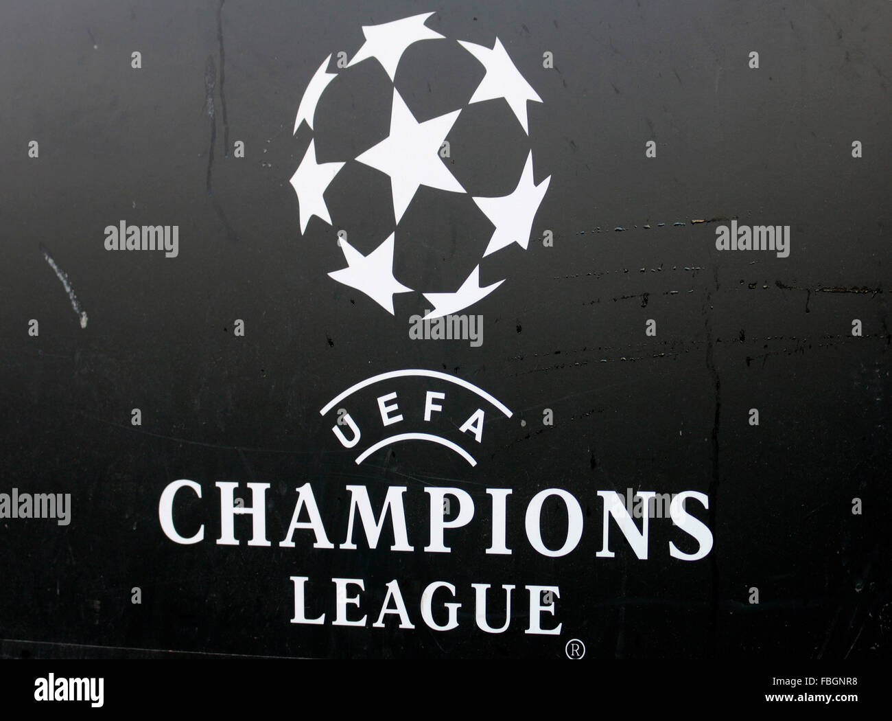 das Logo der Marke 'Champions League', Berlin. Stock Photo